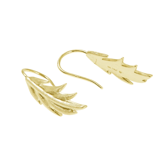 Feather/Leaf Short Ear Gold -CU Jewellery - Snabb frakt & paketinslagning - Nordicspectra.se