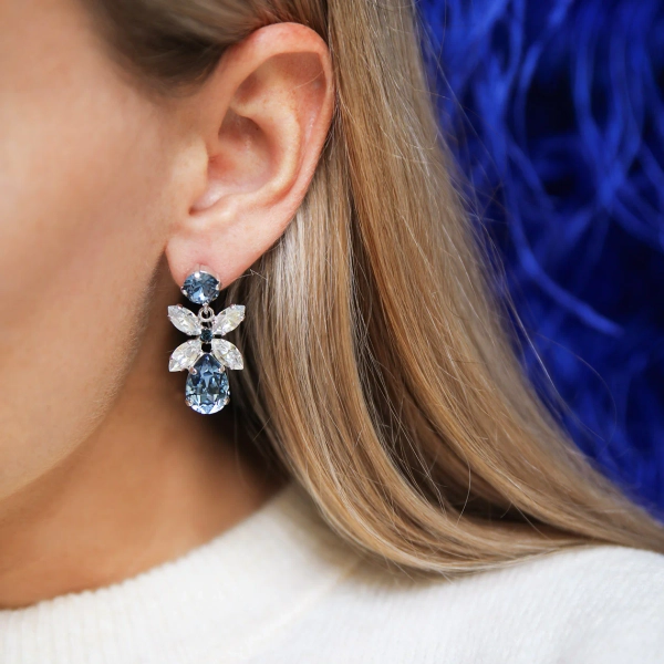 Mini Dione Earrings Gold Denim Blue/Blue Shade - Maria Black - Snabb frakt & paketinslagning - Nordic Spectra