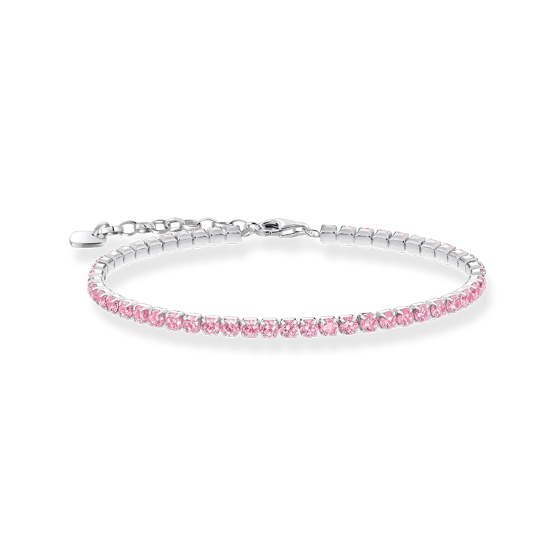 Thomas Sabo - Tennisarmband med Rosa Glittrande Stenar