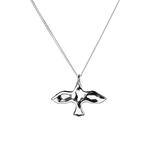 Organic-Small-Dove-Necklace-Silver