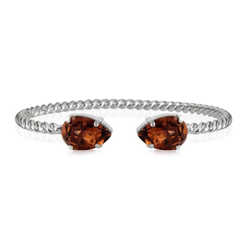 Caroline Svedbom - Mini Drop Bracelet Rhodium Smoked Topaz