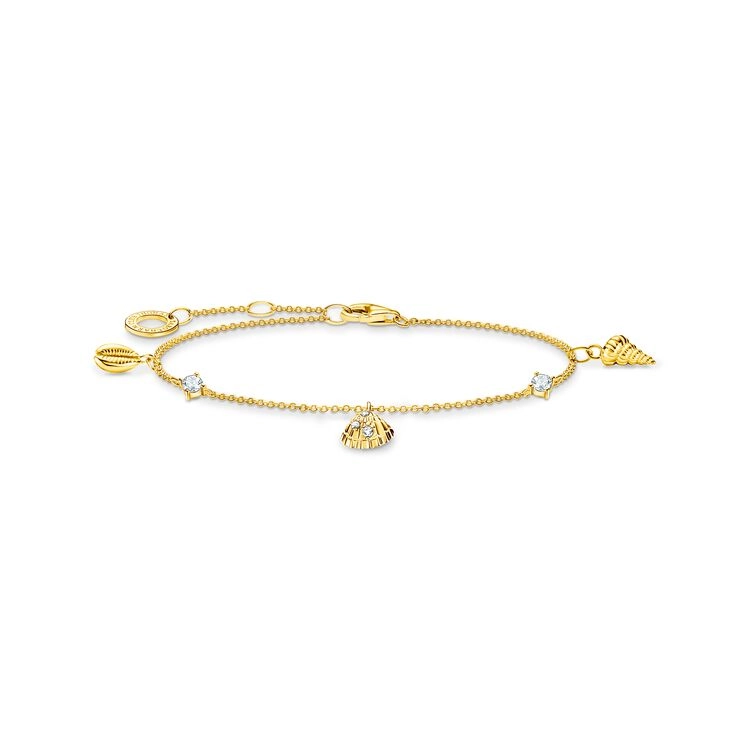 Thomas Sabo - Armband Snäckor & Vita Stenar Guld