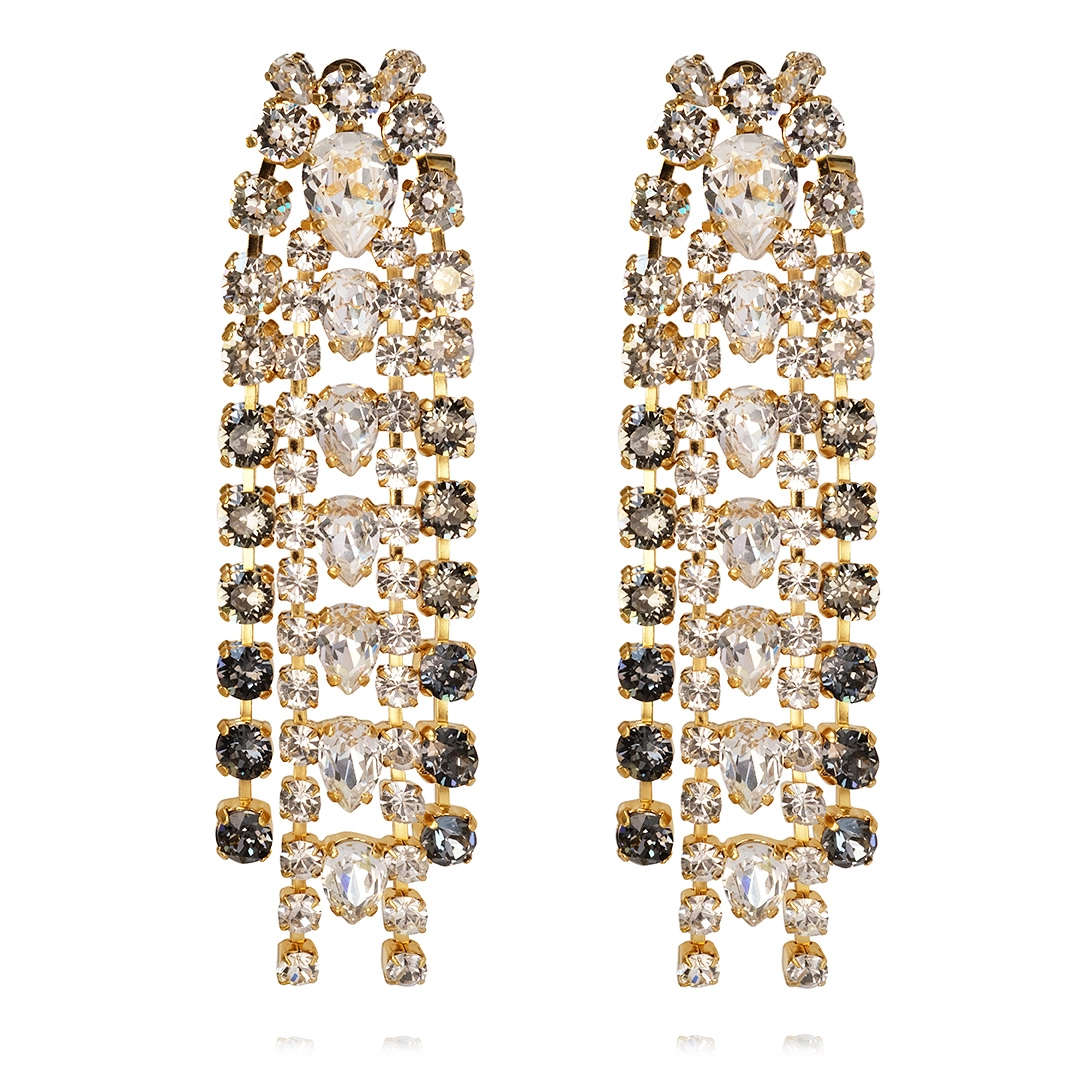 Caroline Svedbom - Penelope Earrings Gold Blackshade Combo