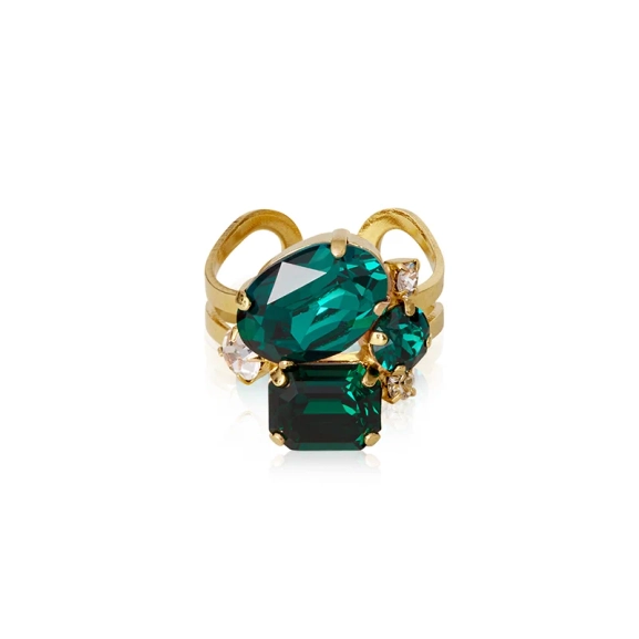 Mini Carolina Ring Gold Emerald - Caroline Svedbom - Snabb frakt & paketinslagning - Nordic Spectra