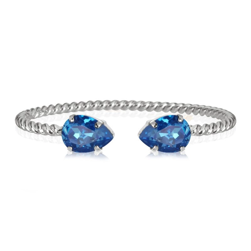 Caroline Svedbom - Mini Drop Bracelet Rhodium Royal Blue Delite