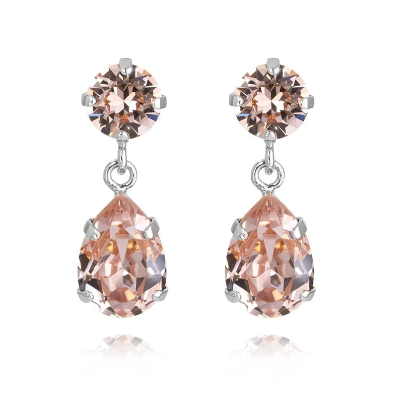 Caroline Svedbom - Mini Drop Earrings Rhodium Vintage Rose