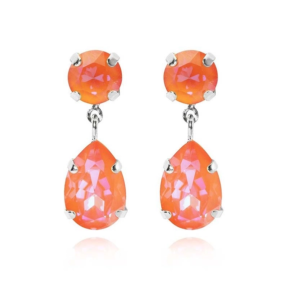 Mini Drop Earrings Rhodium Orange Glow Delite - Caroline Svedbom - Nopea toimitus ja lahjapakkaus - Nordic Spectra