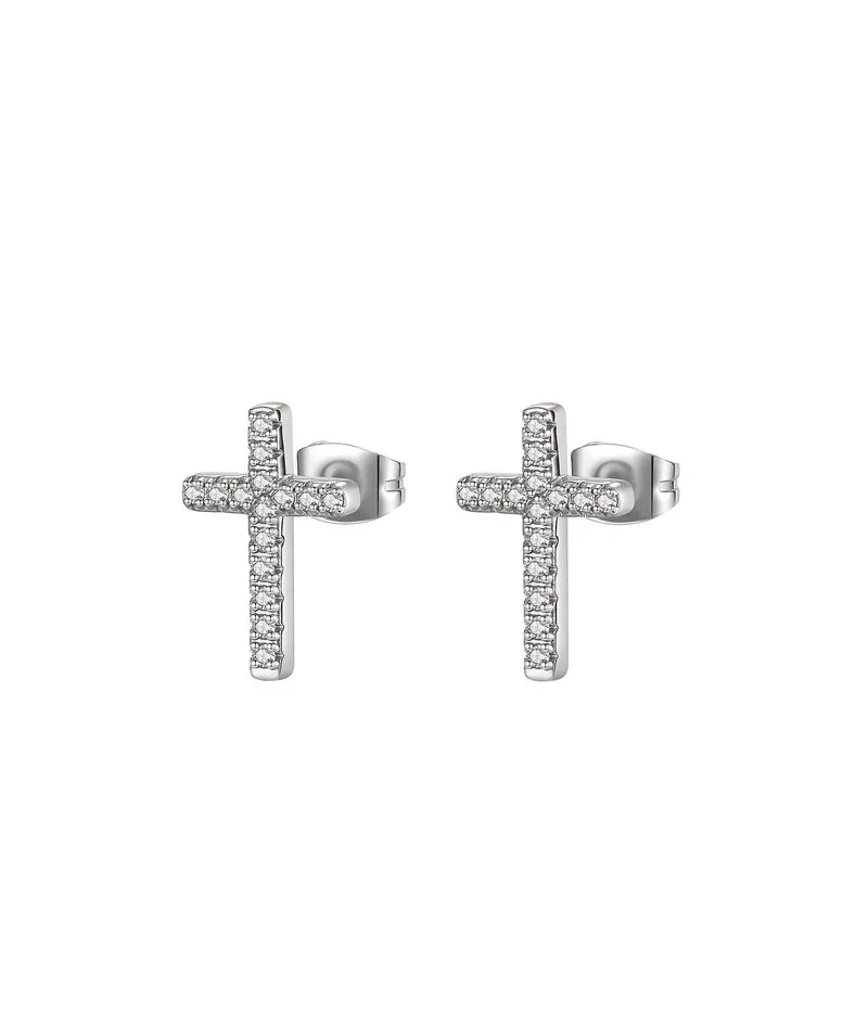 Astrid & Agnes - CROSS Crystal Studs Stål