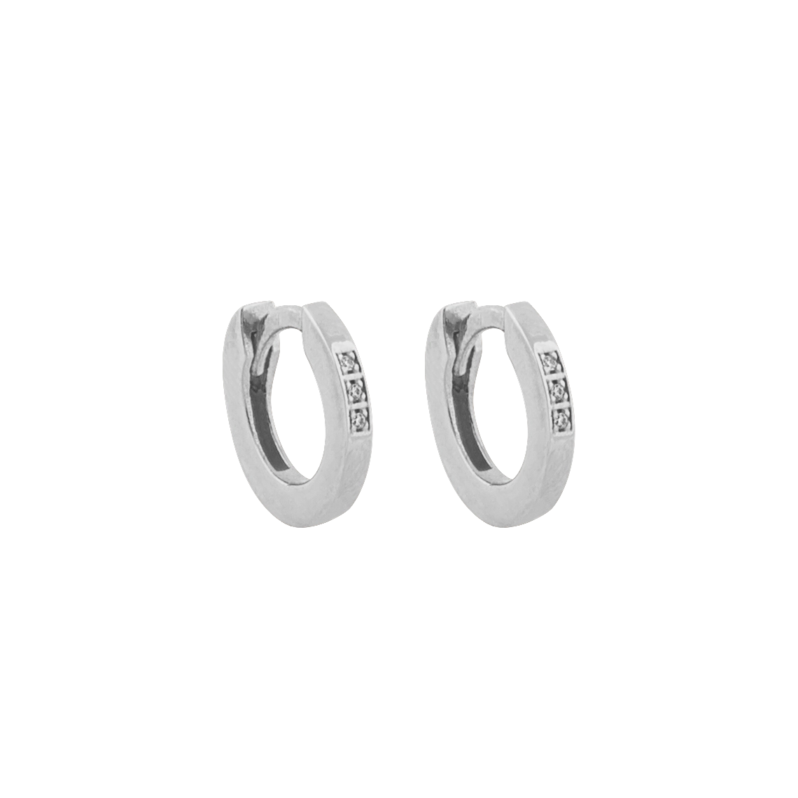 CU Jewellery - One Round Stone Ear Silver