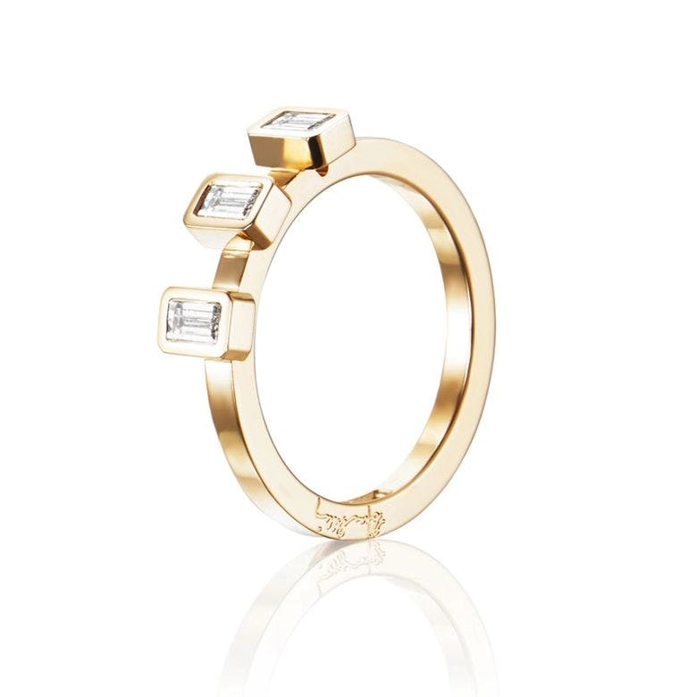 Efva Attling - Baguette Wedding Ring 0.30 ct Gold