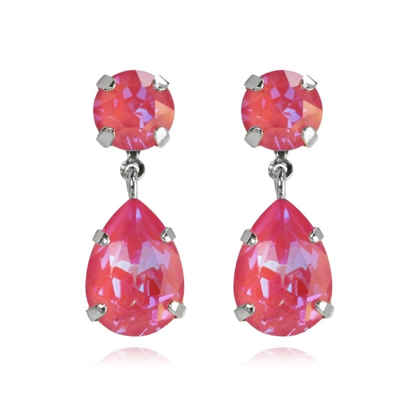 Mini Drop Earrings Rhodium Lotus Pink Delite - Caroline Svedbom - Nopea toimitus ja lahjapakkaus - Nordic Spectra