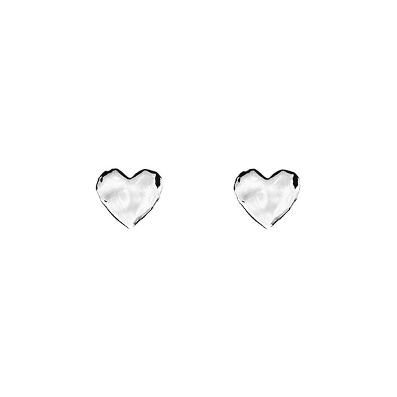 Organic Heart Mini Earrings Silver - Emma Israelsson - Schmuck im skandinavischen Design - Nordic Spectra