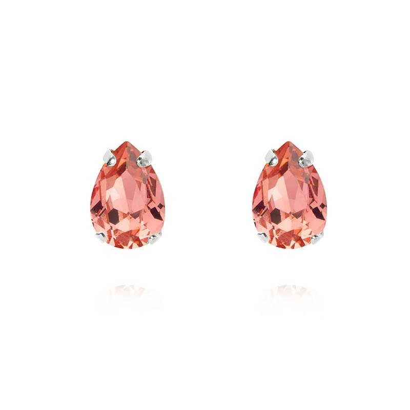 Caroline Svedbom - Petite Drop Stud Earring Rhodium Rose Peach