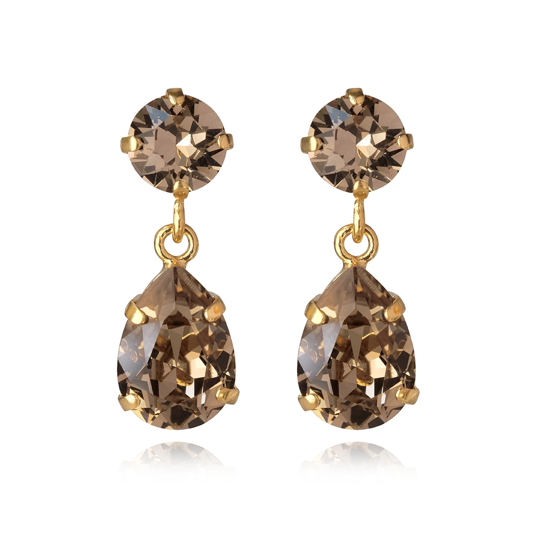 Caroline Svedbom - Mini Drop Earrings Gold Greige