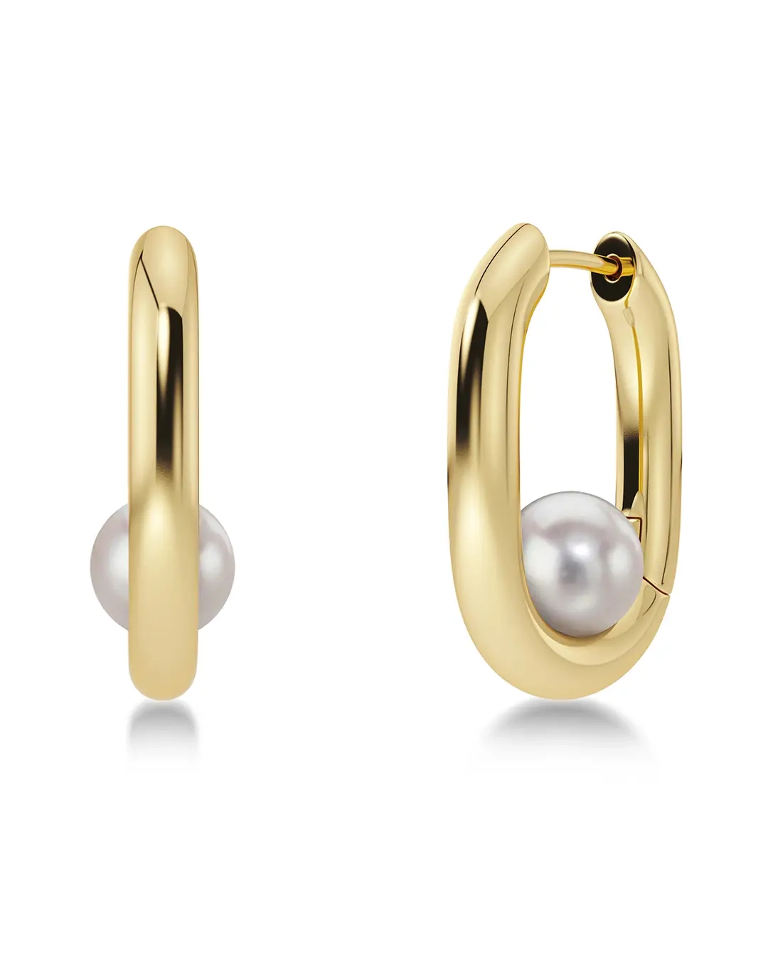 Edblad - Modernist Pearl Hoops L Gold