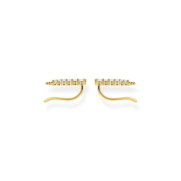 Ohrringe Ear Climber Weisse Steine Gold von Thomas Sabo, Schneller Versand - Nordicspectra.de