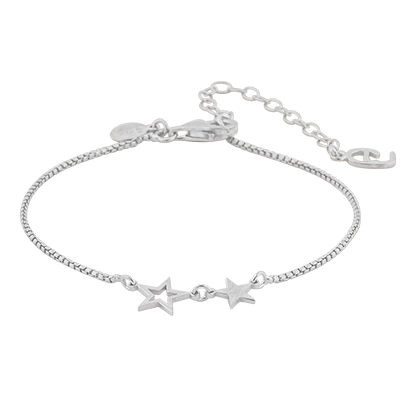 CU Jewellery - Double Star Bracelet Silver