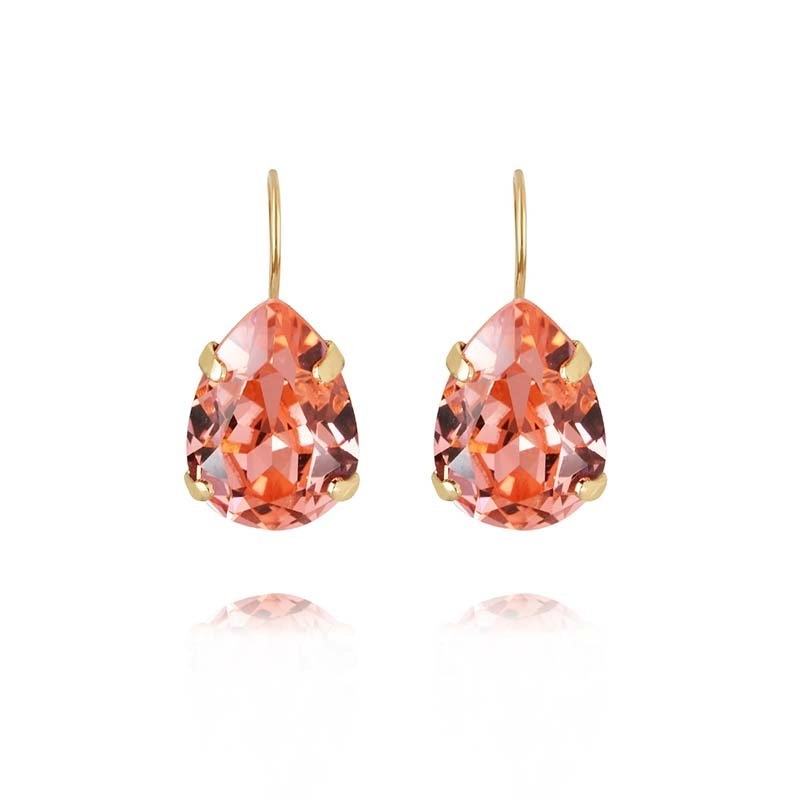 Caroline Svedbom - Mini Drop Clasp Earrings Gold Rose Peach