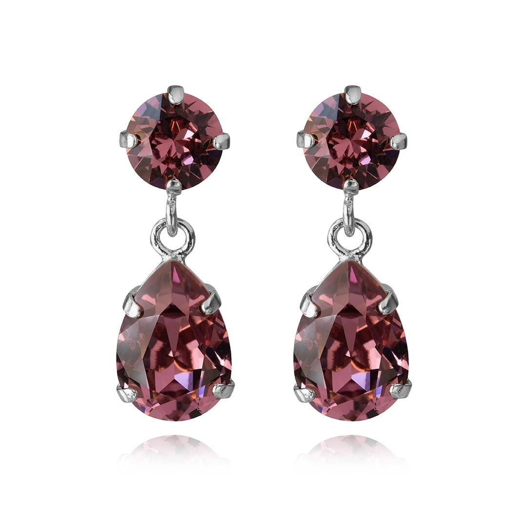 Caroline Svedbom - Mini Drop Earrings Rhodium Iris