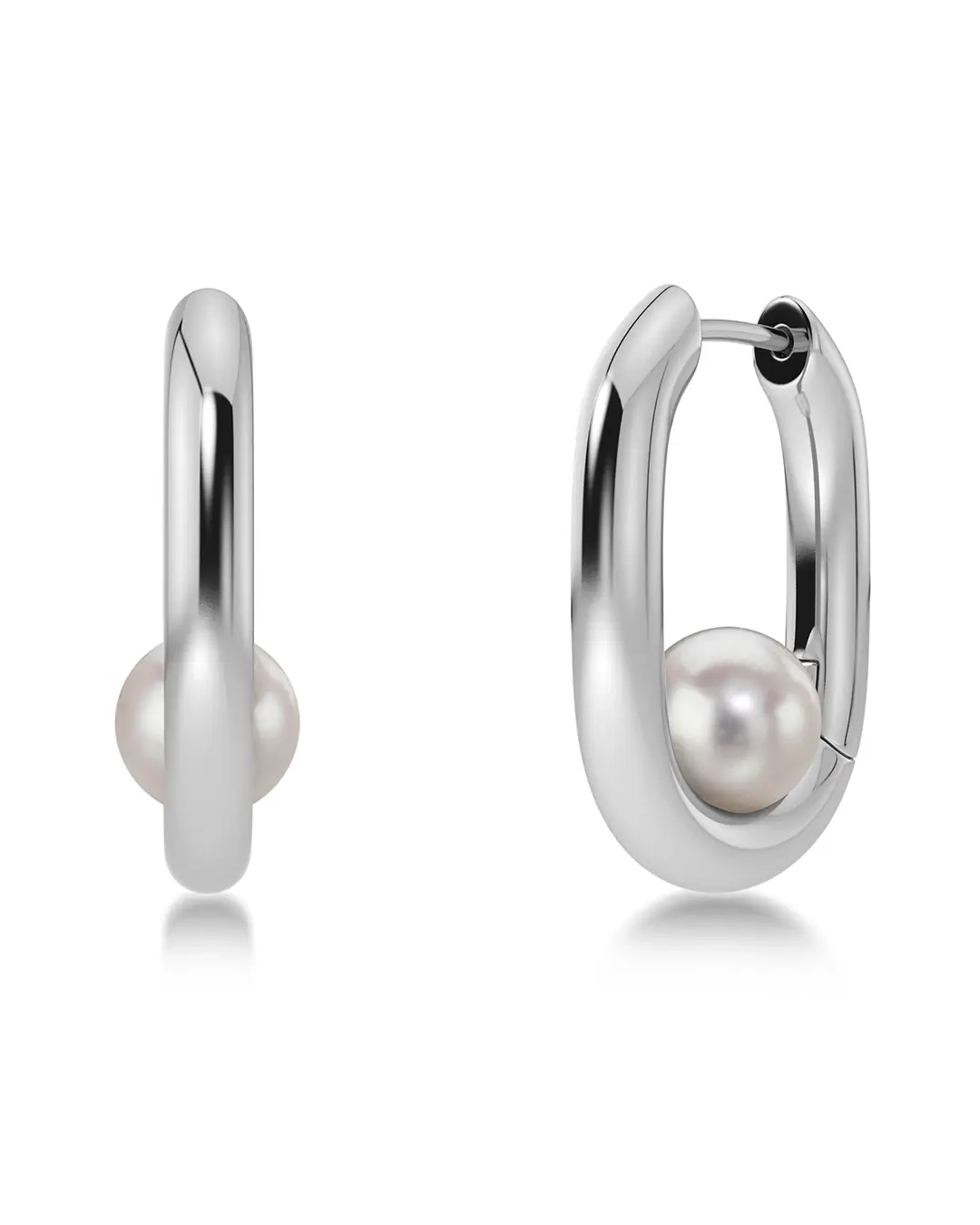 Edblad - Modernist Pearl Hoops L Steel