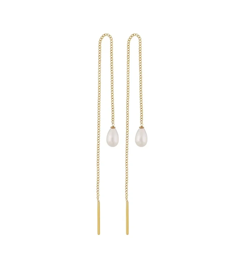 Edblad - Pearl Chain Earrings Gold