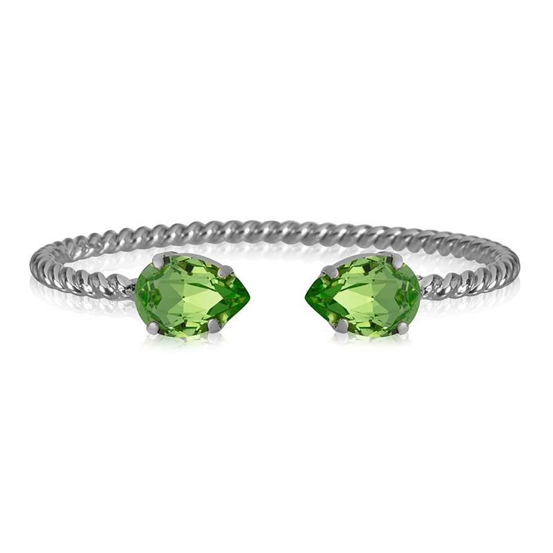 Caroline Svedbom - Mini Drop Bracelet Rhodium Peridot