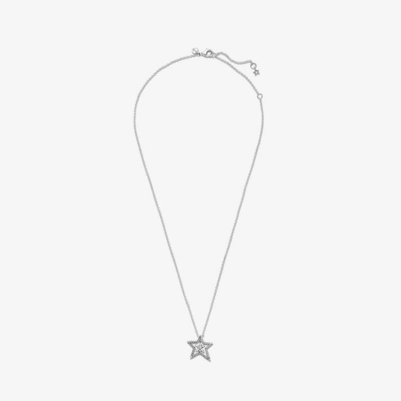 Pavé Asymmetrischer Stern Collier-Halskette von PANDORA, Schneller Versand - Nordicspectra.de