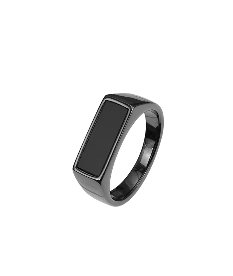 AROCK - COLE Ring Onyx/GunMetal