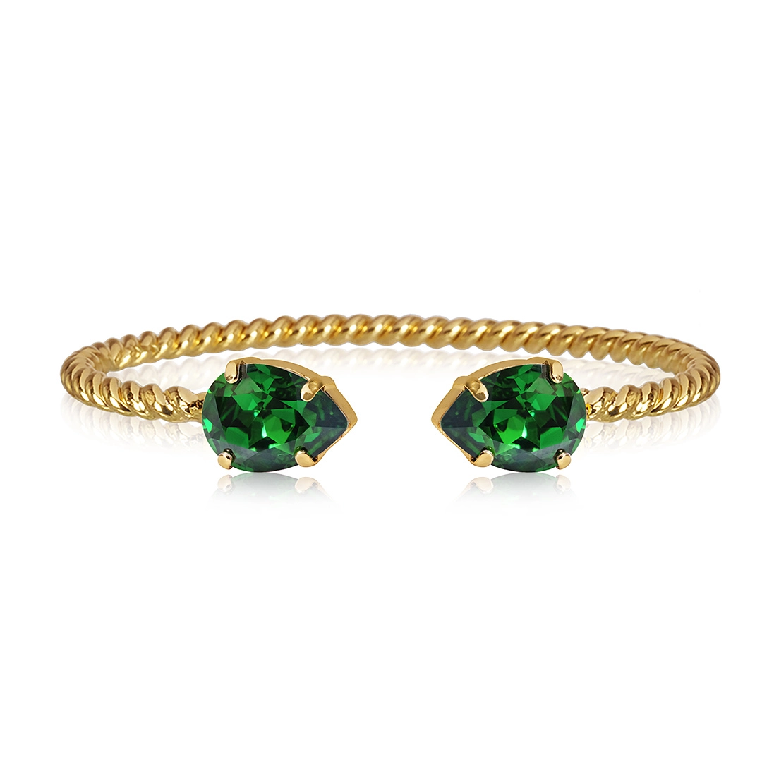 Caroline Svedbom - Mini Drop Bracelet Gold Dark Moss Green