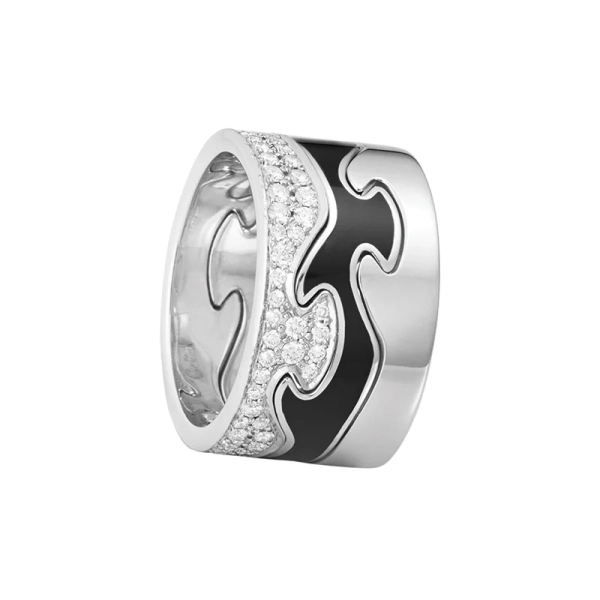 Fusion 3-piece Ring White Gold Black & Pavé - Georg Jensen - Designschmuck mit schnellen und sicheren Lieferungen - Nordic Spectra