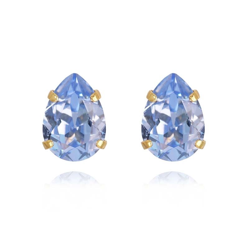 Caroline Svedbom - Mini Drop Stud Earrings Gold Light Sapphire